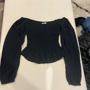 Long sleeve off the shoulder Hollister top